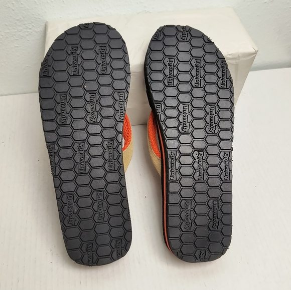 Orange and Black Flip-Flop Sandals with Sturdy Sole and Vibrant Straps Men\'s L main image 4